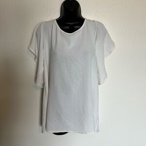 FSL Appeal White Open Back with Tie Blouse. Size M.